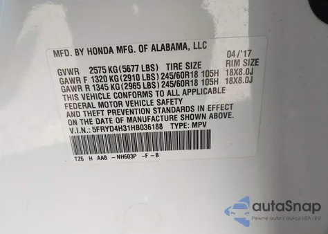 2017 Acura Mdx from USA, damaged, VIN 5FRYD4H31HB036188